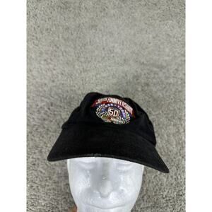 Vintage NASCAR Hat Cap Snap Back Mens One Size Black 50th Anniversary 90s